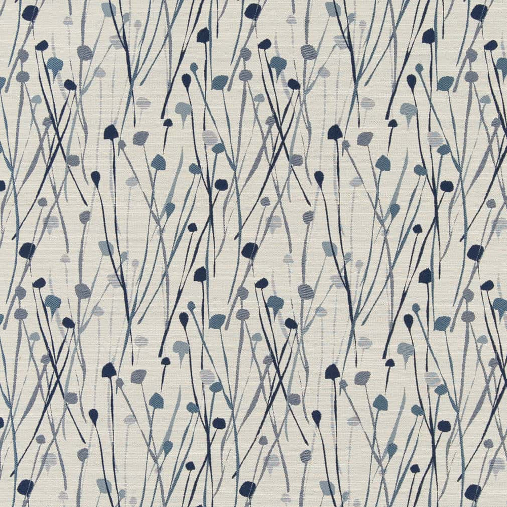 CB800-346 by Charlotte Designer Fabric Shades of Navy 100% Polyester Asia Exceeds 114,000 Wyzenbeek Rubs </p><p>Repeat: Horizontal 9.5" x Vertical 10" 54 Inches - Swanky Fabrics -