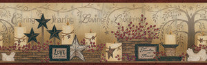 Dark Red Caring Candles Wallpaper by Chesapeake Designer