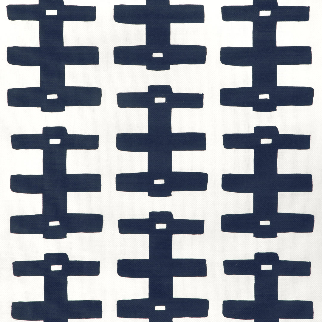 Bridge - Dark Navy/Oyster CCF-2306.1650.0 by Caroline Cecil Textiles Designer Fabric