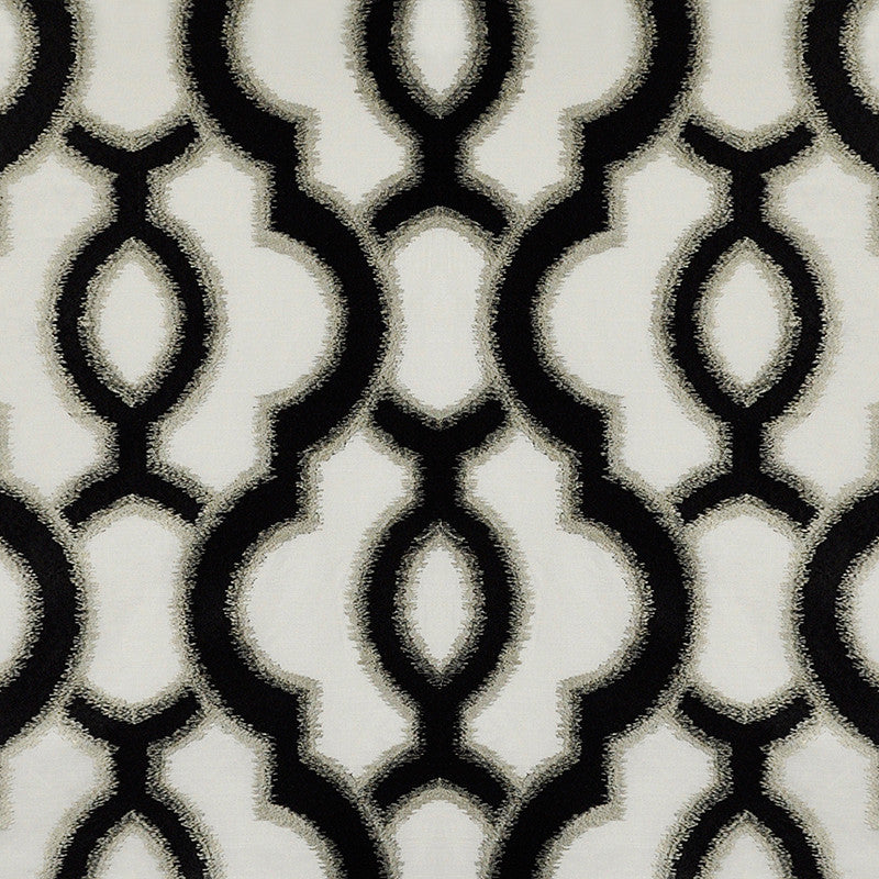 Cappella # 901 Skunk by Maxwell Designer Fabric Telafina Season Xi 55% LINEN/45% COTTON NONE INDIA V-15.6"H-16.9" 54"EMB50.4 - Swanky Fabrics -