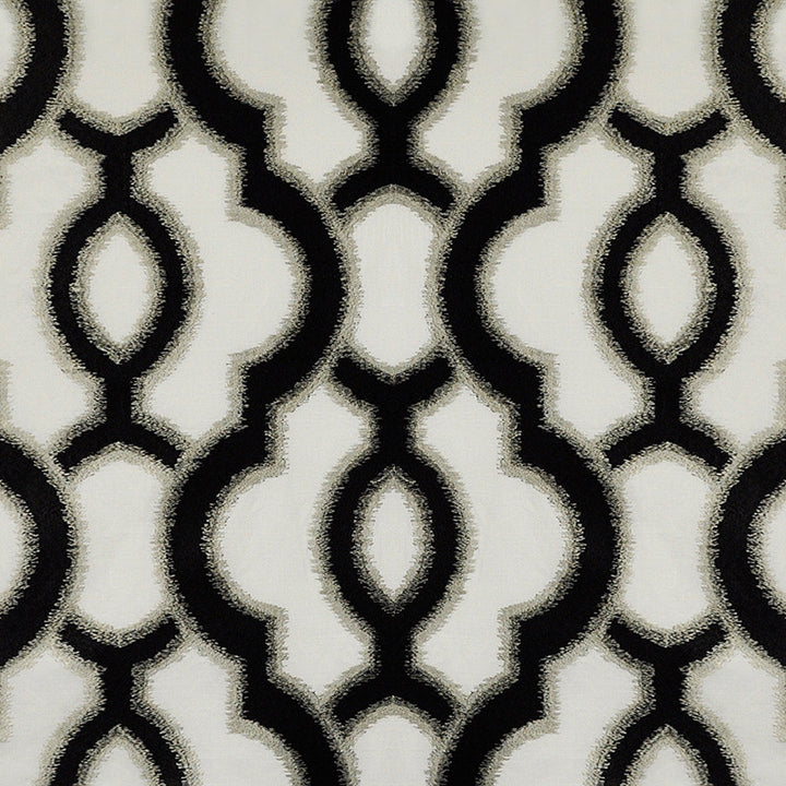 Cappella # 901 Skunk by Maxwell Designer Fabric Telafina Season Xi 55% LINEN/45% COTTON NONE INDIA V-15.6"H-16.9" 54"EMB50.4 - Swanky Fabrics -