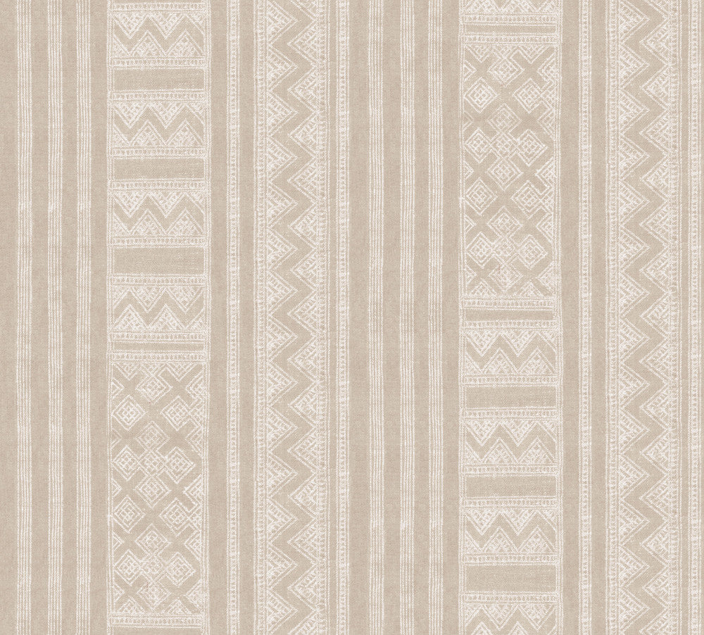 Beige Kotobi Wallpaper by Lemieux et Cie Designer Christiane Lemieux Covers about 31 square feet 33.25-in by 11.2-ft long roll Unpasted 30 - Swanky Fabrics -
