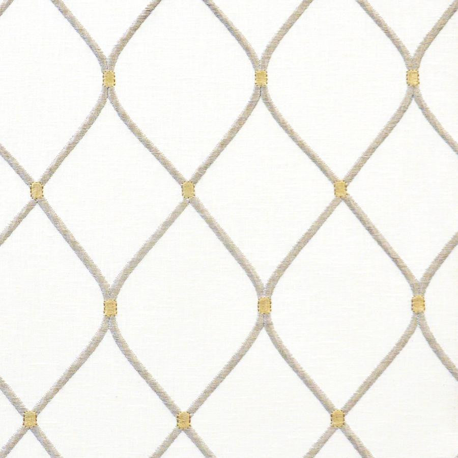 Cleat # 242 Platinum by Maxwell Designer Fabric Color Theory-Vol.Vi Alabaster 52% COTTON/25% RAYON/18% POLYESTER/5% LINEN INDIA V-6"H-3.75" 54"EMB.52" - Swanky Fabrics -