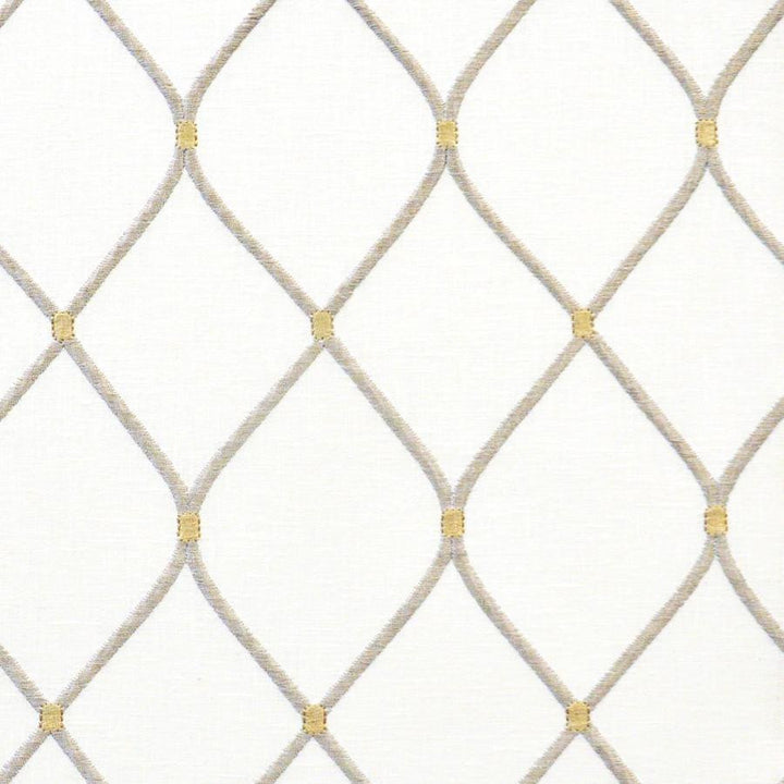 Cleat # 242 Platinum by Maxwell Designer Fabric Color Theory-Vol.Vi Alabaster 52% COTTON/25% RAYON/18% POLYESTER/5% LINEN INDIA V-6"H-3.75" 54"EMB.52" - Swanky Fabrics -