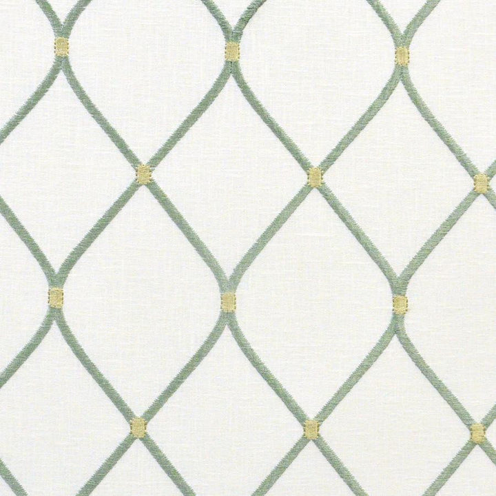 Cleat # 815 Duckegg by Maxwell Designer Fabric Color Theory-Vol.Vi Odyssey 52% COTTON/25% RAYON/18% POLYESTER/5% LINEN INDIA V-6"H-3.75" 54"EMB.52" - Swanky Fabrics -