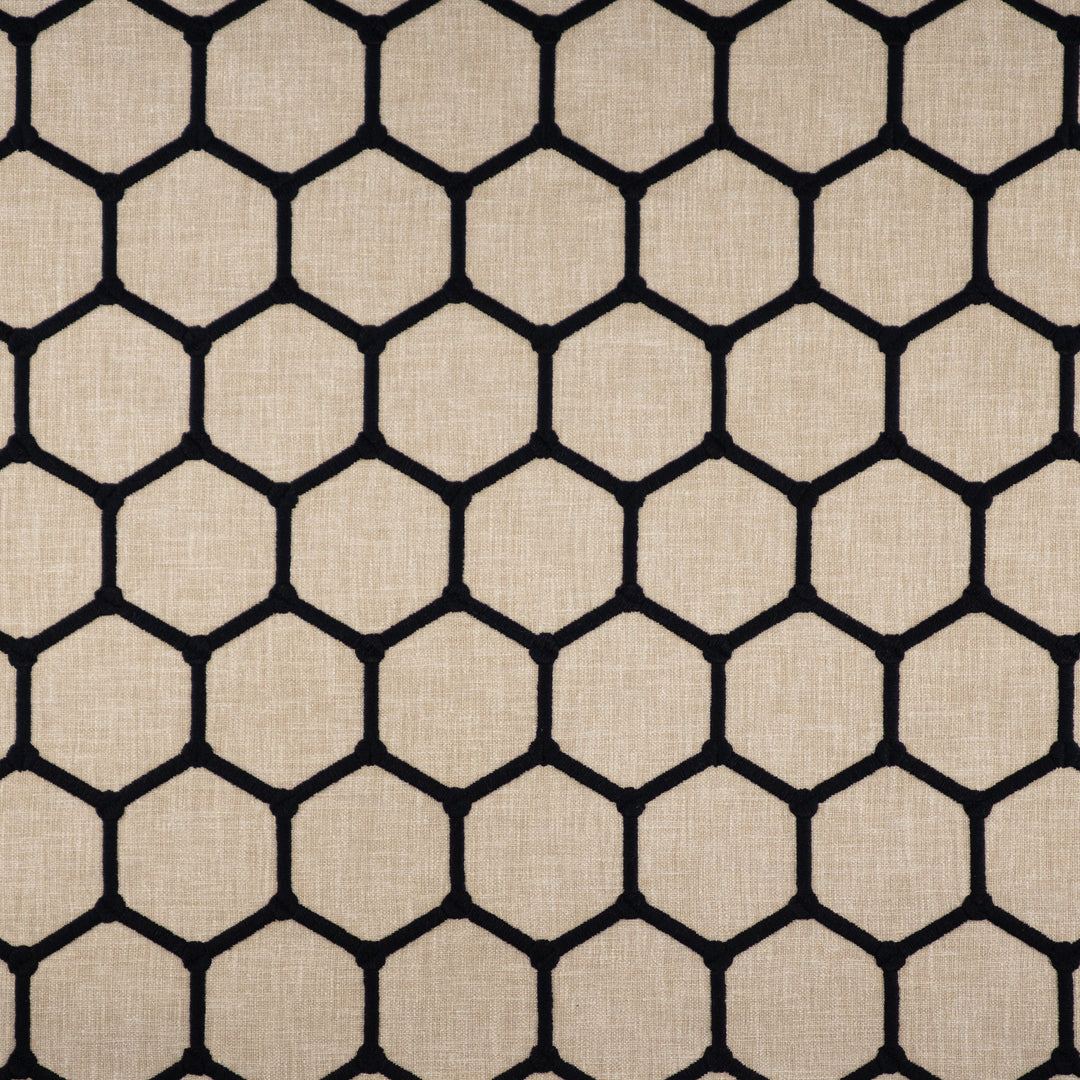 Capitola # 452 Onyx by Maxwell Designer Fabric Color Theory-Vol. X Driftwood BASE: 52% COTTON 48% POLYESTER EMB: 100% POLYESTER INDIA V-4.5" H-2.6" W: 52.5" EMB: 50.5" - Swanky Fabrics -