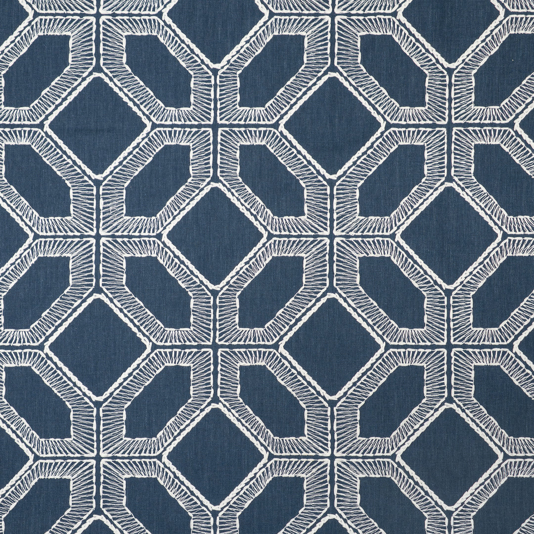 Crossways # 510 Admiral by Maxwell Designer Fabric Color Theory-Vol. X Twilight BASE:52% POLYESTER 48% COTTON EMB:56% RAYON 44% COTTON INDIA V-6.3" H-6.5" BASE:54" EMB:52" - Swanky Fabrics -