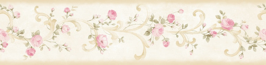 White Tearose Acanthus Wallpaper by Chesapeake Designer Kitchen, Bed & Bath Covers about 7.5 square feet 6-in by 15-ft long roll Prepasted 0 - Swanky Fabrics -