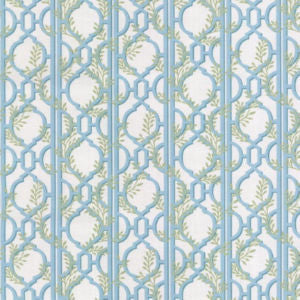 Clara Blue Green by Norbar Designer Fabric ROMANCE 100% COTTON SPAIN 5 1/2"V 8 1/2"H 55" - Swanky Fabrics -