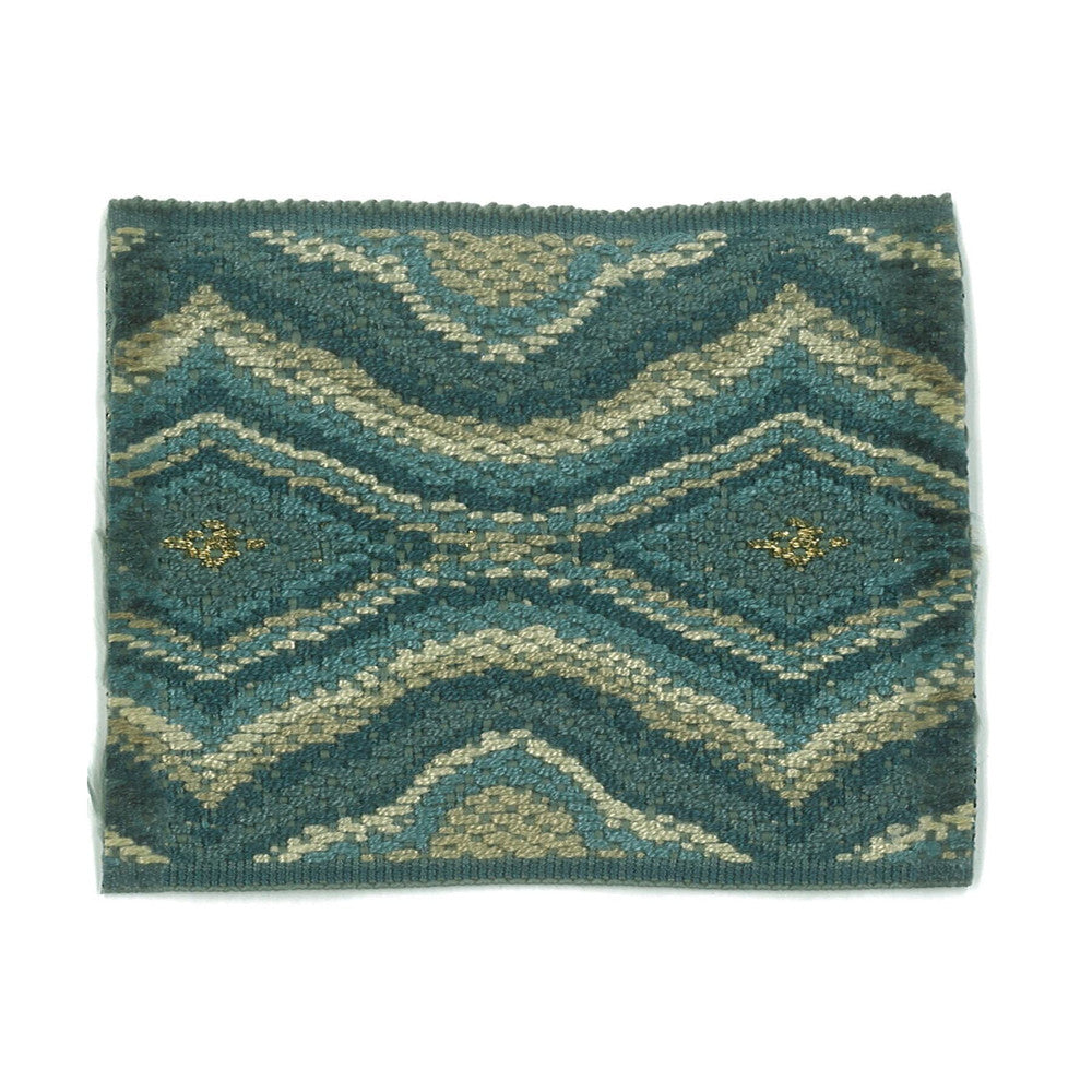 Cobra 8 Peacock by Stout Designer Trim New World Trim Volume Ii 81% Spun Viscose 18% Polyester 1% Metallic CHINA Horizontal: 2.25 and Vertical: 0 2.88 in - Swanky Fabrics -