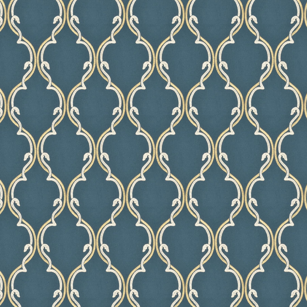 Coffer 3 Pacific by Stout Designer Fabric RAINBOW LIBRARY LAKE/INDIGO 100%COT %BEMB INDIA CATB 117-2013 WYZENBEEK 3 000 DOUBLE RUB WEAR TEST (LIGHT DUTY) Horizontal: 5.125 and Vertical: 7.875 51.5 in - Swanky Fabrics -