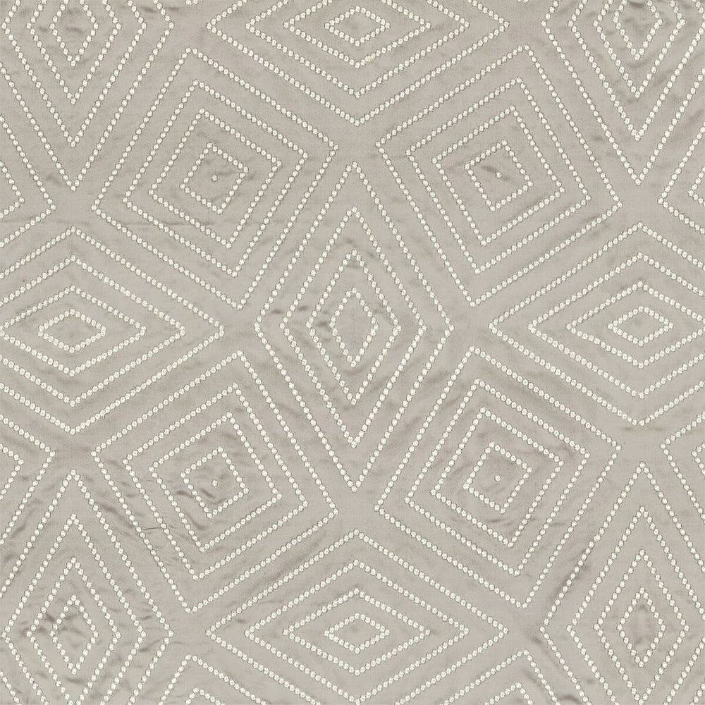 Cora 1 Pewter by Stout Designer Fabric Rainbow Library Silver/Smoke 60% Cotton 40% Polyester Viscose Embroidery INDIA Horizontal: 14.125 and Vertical: 15.875 49 in - Swanky Fabrics -