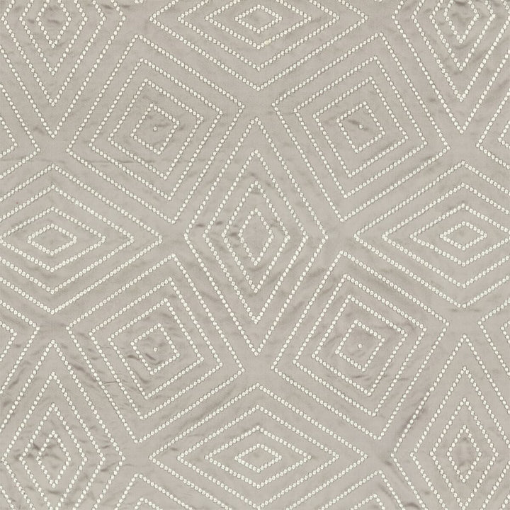 Cora 1 Pewter by Stout Designer Fabric Rainbow Library Silver/Smoke 60% Cotton 40% Polyester Viscose Embroidery INDIA Horizontal: 14.125 and Vertical: 15.875 49 in - Swanky Fabrics -