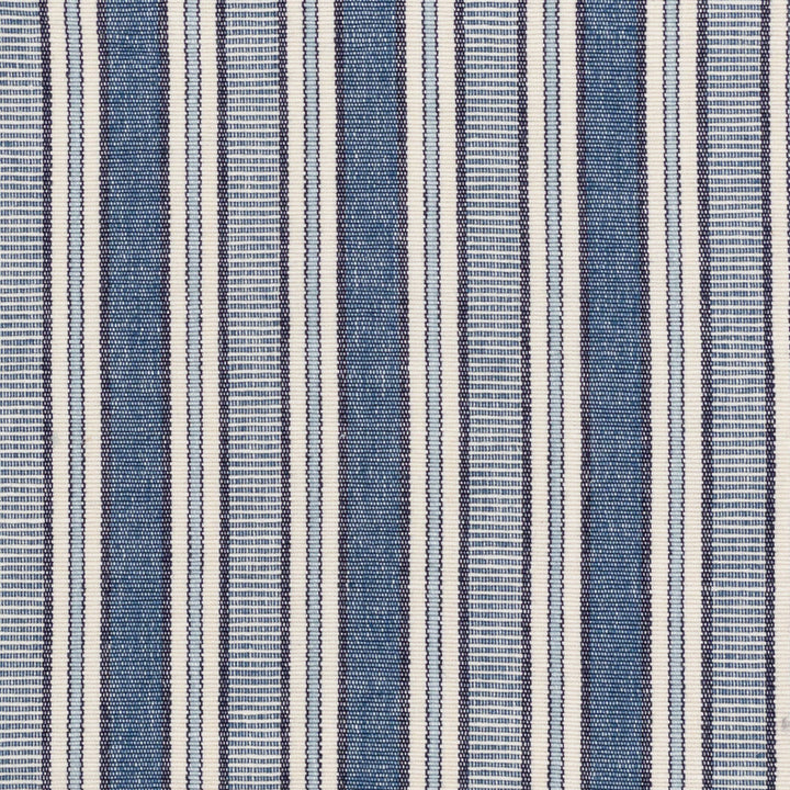 Cortez 2 Delft by Stout Designer Fabric JUST STRIPES DENIM/SLATE 100%COT INDIA Horizontal: 1.875 and Vertical: 0.000 54 in - Swanky Fabrics -