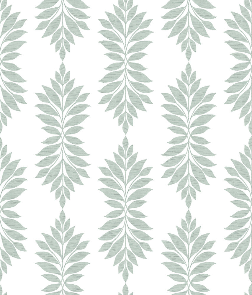 Broadsands Botanica Light Green Wallpaper by York Wallcoverings Designer Earthy Tones Covers about 56.4 square feet 20.5-in by 33-ft long roll Prepasted 24 - Swanky Fabrics -