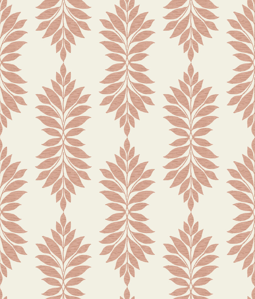 Broadsands Botanica Coral Wallpaper by York Wallcoverings Designer Water's Edge Resource Library Covers about 56.4 square feet 20.5-in by 33-ft long roll Prepasted 24 - Swanky Fabrics -