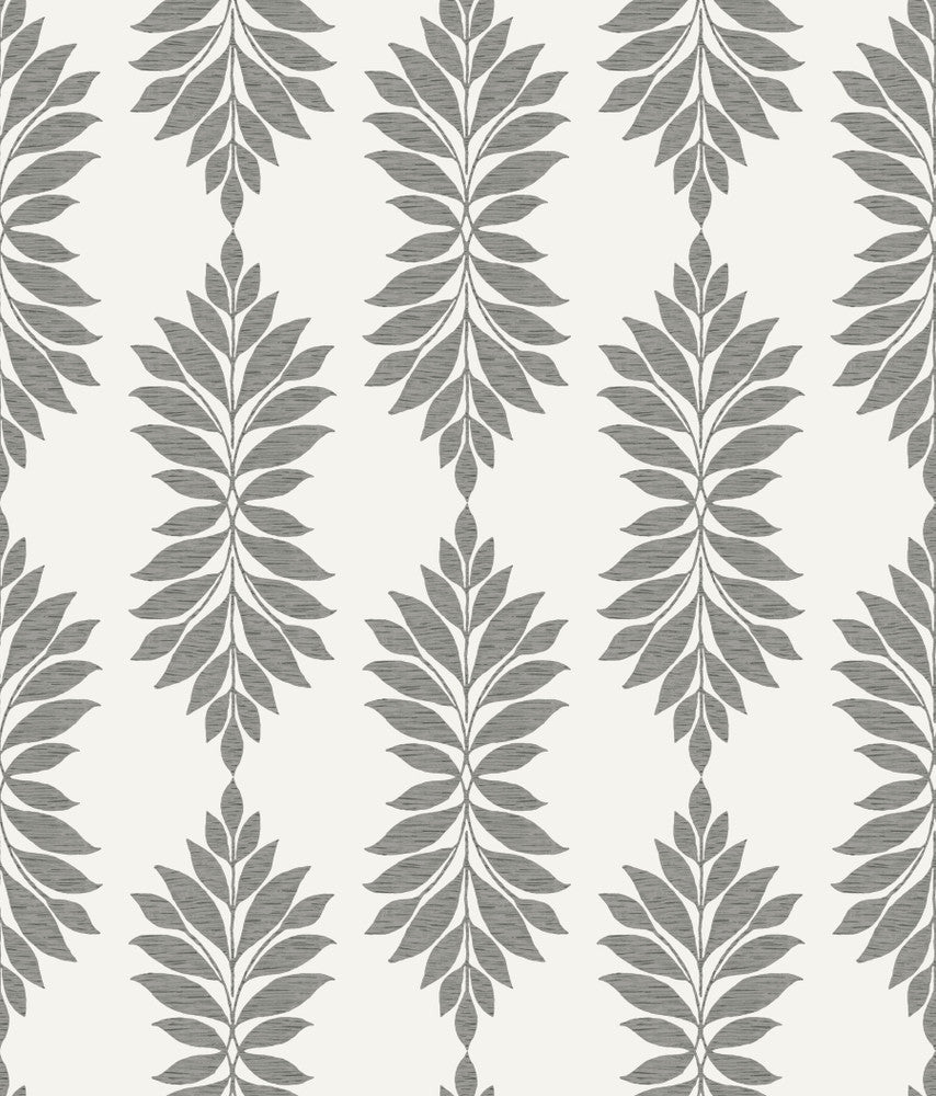 Broadsands Botanica Grey & Off White Wallpaper by York Wallcoverings Designer Water's Edge Resource Library Covers about 56.4 square feet 20.5-in by 33-ft long roll Prepasted 24 - Swanky Fabrics -
