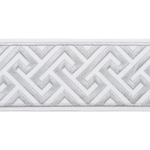 Capri - Silver by Europatex Designer Fabric Capri 57.3% Fibranne, 28.47% Metallic Thread, 14.23% Polyester China See Sample Horizontal: N/A and Vertical: N/A 3.50 inches  - Swanky Fabrics -