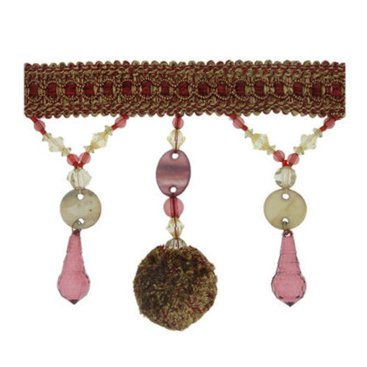 Clifton Col. Treasure by Europatex Designer Fabric Coral 35% Polyester / 35% Rayon / 30% Acrylic China See Sample Horizontal: N/A and Vertical: N/A 3.00 inches  - Swanky Fabrics -