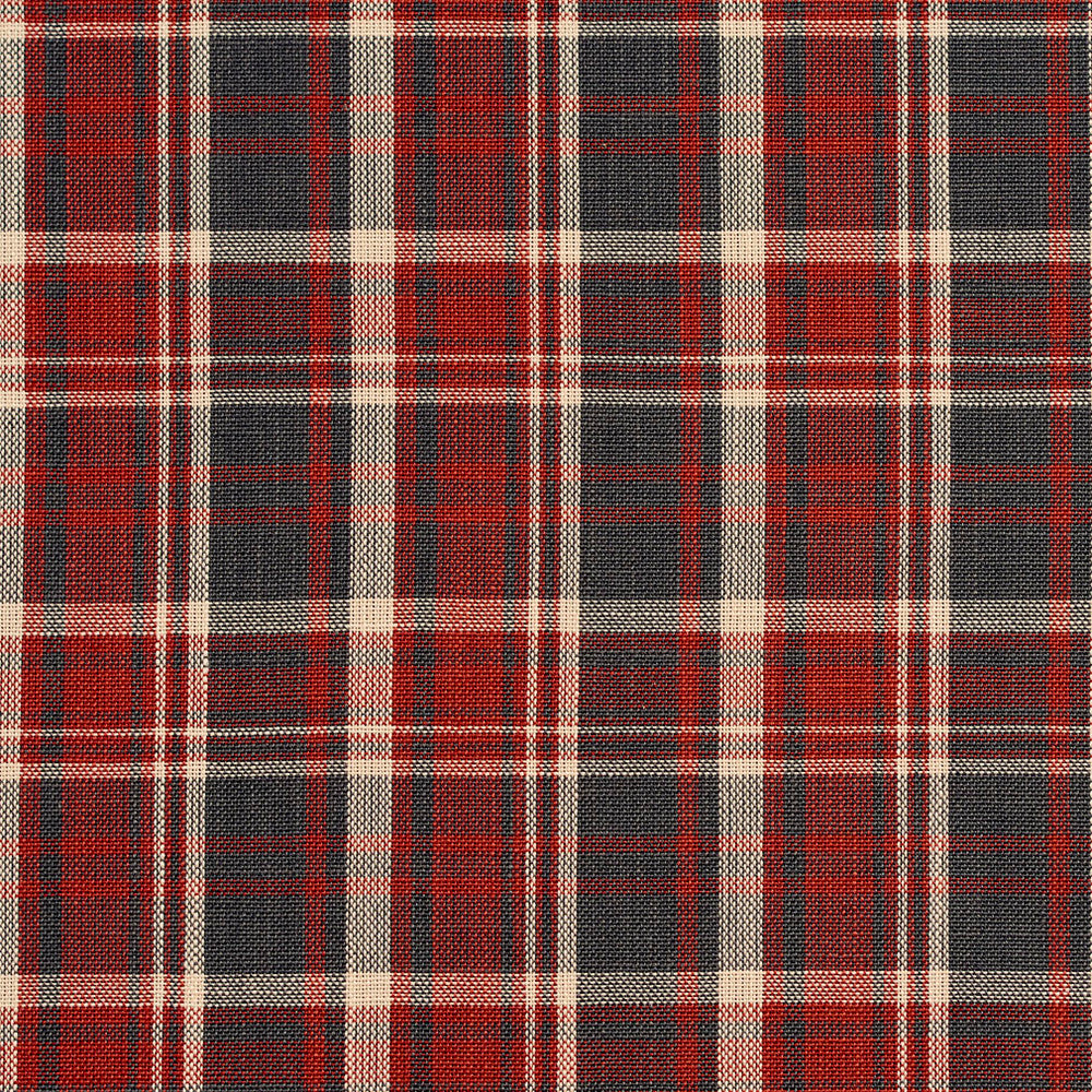 D101 Brick Plaid by Charlotte Designer Fabric Clubhouse Collection 100% Woven Polyester Asia Exceeds 120,000 Wyzenbeek Rubs (Heavy Duty) Horizontal: 3.25" x Vertical: 3.5" 54 Inches - Swanky Fabrics -
