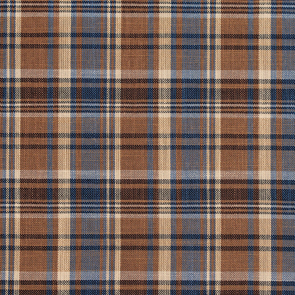 D106 Indigo Plaid by Charlotte Designer Fabric Clubhouse Collection 100% Woven Polyester Asia Exceeds 120,000 Wyzenbeek Rubs (Heavy Duty) Horizontal: 3.25" x Vertical: 3.5" 54 Inches - Swanky Fabrics -