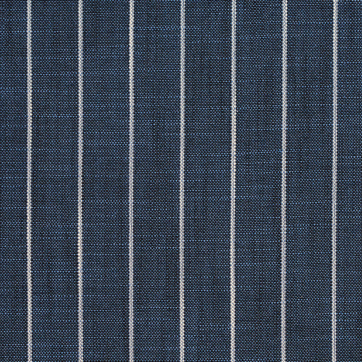 D113 Indigo Pinstripe by Charlotte Designer Fabric Clubhouse Collection 100% Woven Polyester Asia Exceeds 120,000 Wyzenbeek Rubs (Heavy Duty) </p><p>Repeat: Horizontal: 1" 54 Inches - Swanky Fabrics -