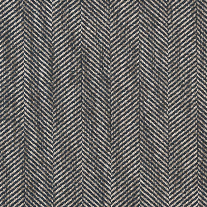 D1237 Indigo Chevron by Charlotte Designer Fabric Mid Century Textures 100% Woven Polyester China Exceeds 100,000 Wyzenbeek Rubs (Heavy Duty) Horizontal 2.75" 54 Inches - Swanky Fabrics -