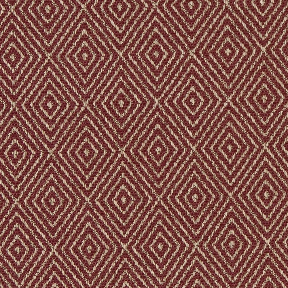 D1239 Burgundy Diamond by Charlotte Designer Fabric Mid Century Textures 100% Woven Polyester China Exceeds 100,000 Wyzenbeek Rubs (Heavy Duty) Horizontal 2.25" x Vertical 3.25" 54 Inches - Swanky Fabrics -