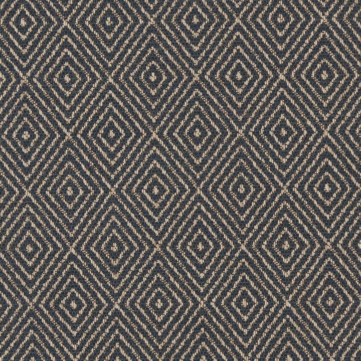 D1242 Indigo Diamond by Charlotte Designer Fabric Mid Century Textures 100% Woven Polyester China Exceeds 100,000 Wyzenbeek Rubs (Heavy Duty) Horizontal 2.25" x Vertical 3.25" 54 Inches - Swanky Fabrics -