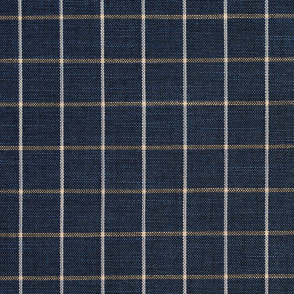 D127 Indigo Checkerboard by Charlotte Designer Fabric Clubhouse Collection 100% Woven Polyester Asia Exceeds 120,000 Wyzenbeek Rubs (Heavy Duty) Horizontal: 1" x Vertical: 1" 54 Inches - Swanky Fabrics -