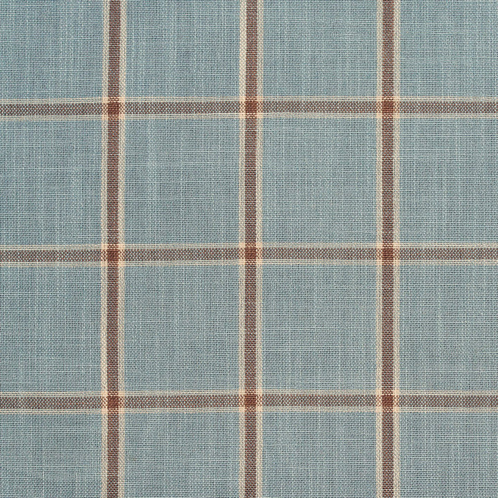D139 Cornflower Windowpane by Charlotte Designer Fabric Clubhouse Collection 100% Woven Polyester Asia Exceeds 120,000 Wyzenbeek Rubs (Heavy Duty) Horizontal: 2.75" x Vertical: 2.75" 54 Inches - Swanky Fabrics -