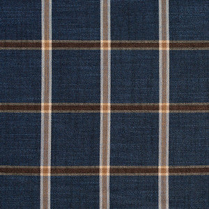D141 Indigo Windowpane by Charlotte Designer Fabric