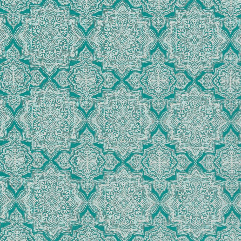 D1434 Lagoon Mandala by Charlotte Designer Fabric Vibrant Wovens 100% Woven Polypropylene Europe Exceeds 100,000 Wyzenbeek Rubs (Heavy Duty) Horizontal 6" x Vertical 7" 54 Inches - Swanky Fabrics -