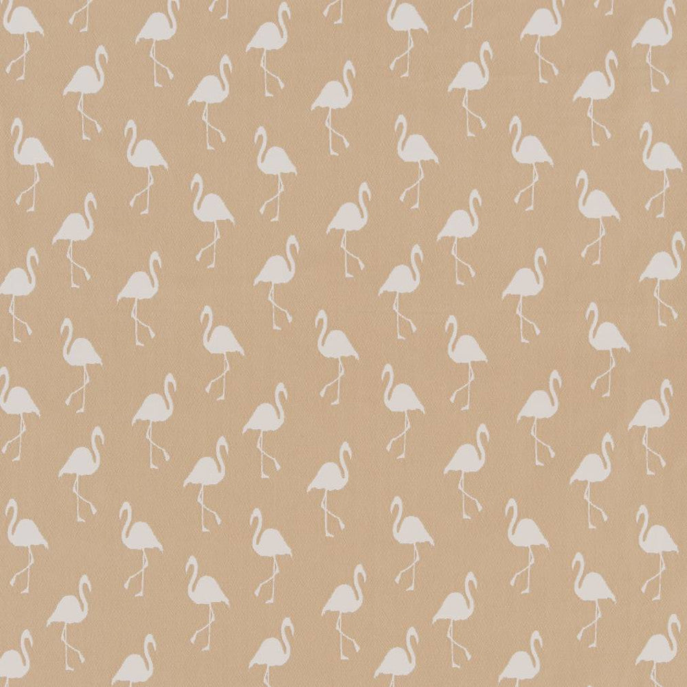 D1437 Ecru Flamingo by Charlotte Designer Fabric Vibrant Wovens 100% Woven Polypropylene Europe Exceeds 100,000 Wyzenbeek Rubs (Heavy Duty) Horizontal 14.5" x Vertical 14" 54 Inches - Swanky Fabrics -