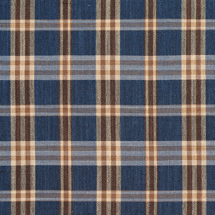 D155 Indigo Tartan by Charlotte Designer Fabric Clubhouse Collection 100% Woven Polyester Asia Exceeds 120,000 Wyzenbeek Rubs (Heavy Duty) Horizontal: 3.75" x Vertical: 3.75" 54 Inches - Swanky Fabrics -
