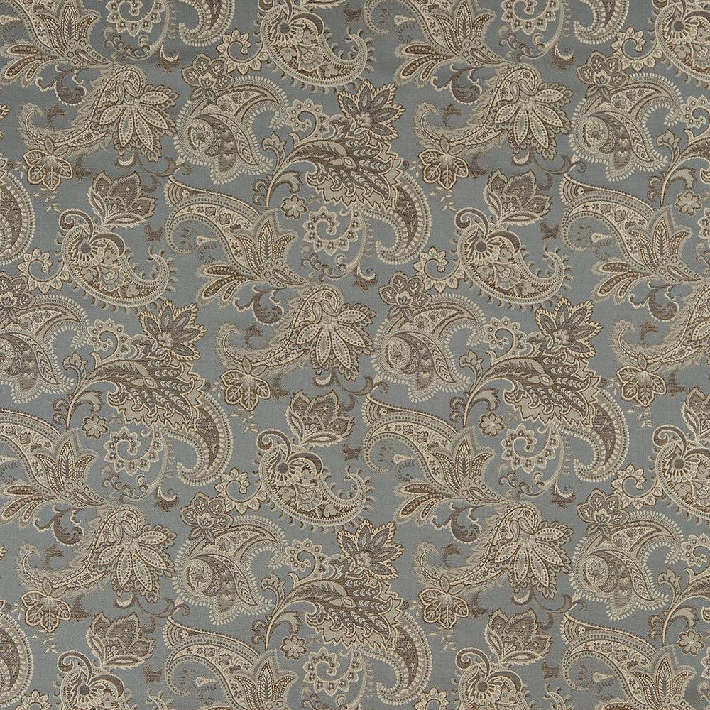 D1560 Wedgewood Paisley by Charlotte Designer Fabric Elegant Damasks 100% Woven Polyester Turkey Exceeds 50,000 Wyzenbeek Rubs (Heavy Duty) Horizontal 14" x Vertical 15" 54 Inches - Swanky Fabrics -