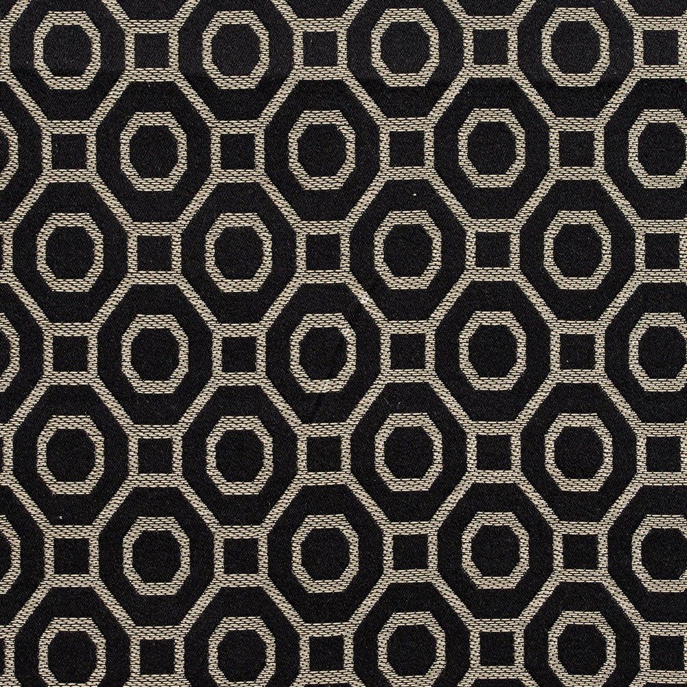 D161 Ebony by Charlotte Designer Fabric Sateens 100% Woven Polyester Asia Exceeds 100,000 Wyzenbeek Rubs (Heavy Duty) Horizontal: 2" x Vertical: 2.25" 54 Inches - Swanky Fabrics -