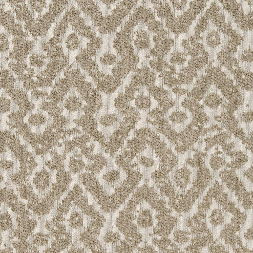 D1629 Taupe by Charlotte Designer Fabric Eco Patterns 100% Woven Polypropylene Made In USA Exceeds 60,000 Wyzenbeek Rubs (Heavy Duty) Horizontal 5.5" x Vertical 7" 54 Inches - Swanky Fabrics -