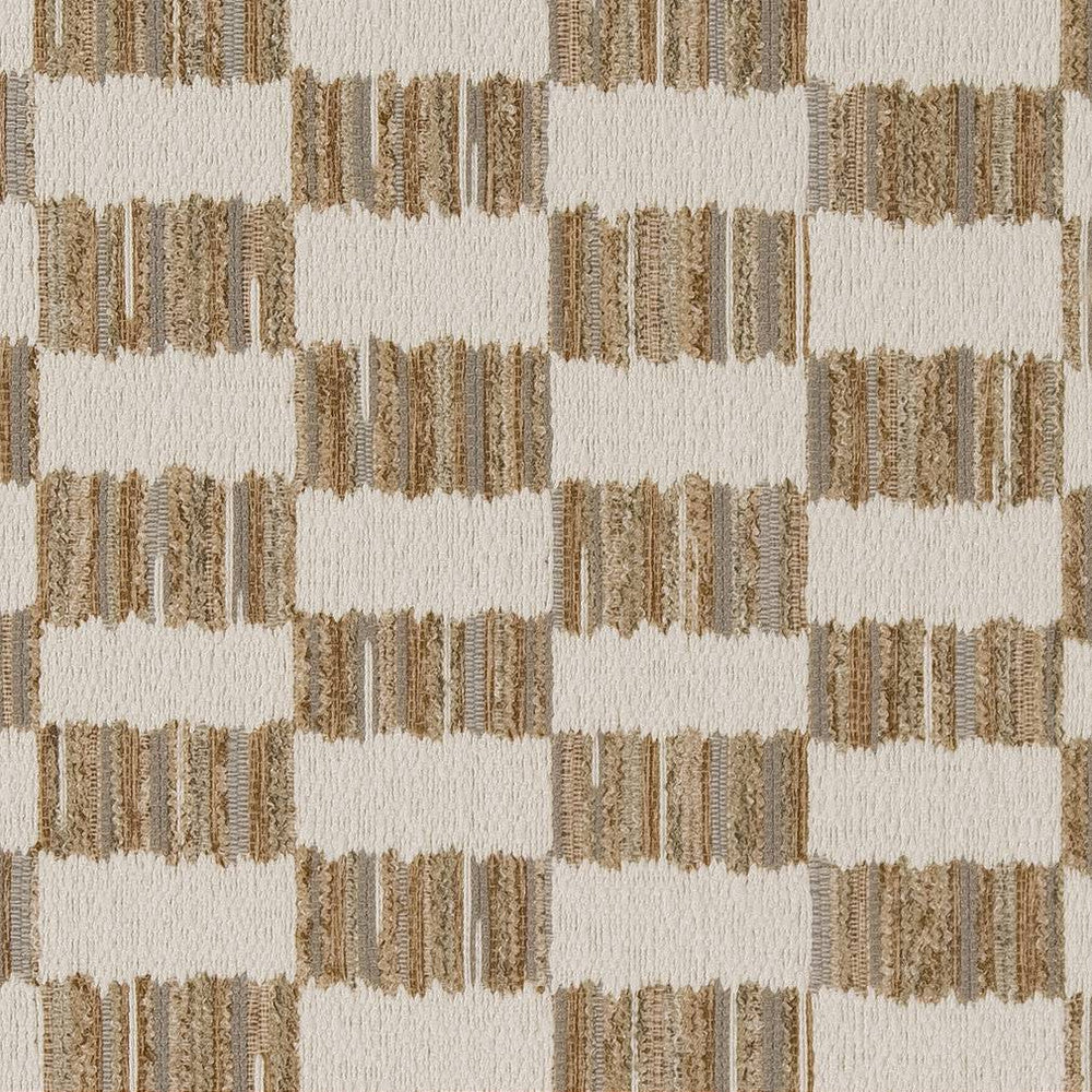 D1637 Truffle by Charlotte Designer Fabric Eco Patterns 100% Woven Polypropylene Made In USA Exceeds 60,000 Wyzenbeek Rubs (Heavy Duty) Horizontal 4.5" x Vertical 2.5" 54 Inches - Swanky Fabrics -