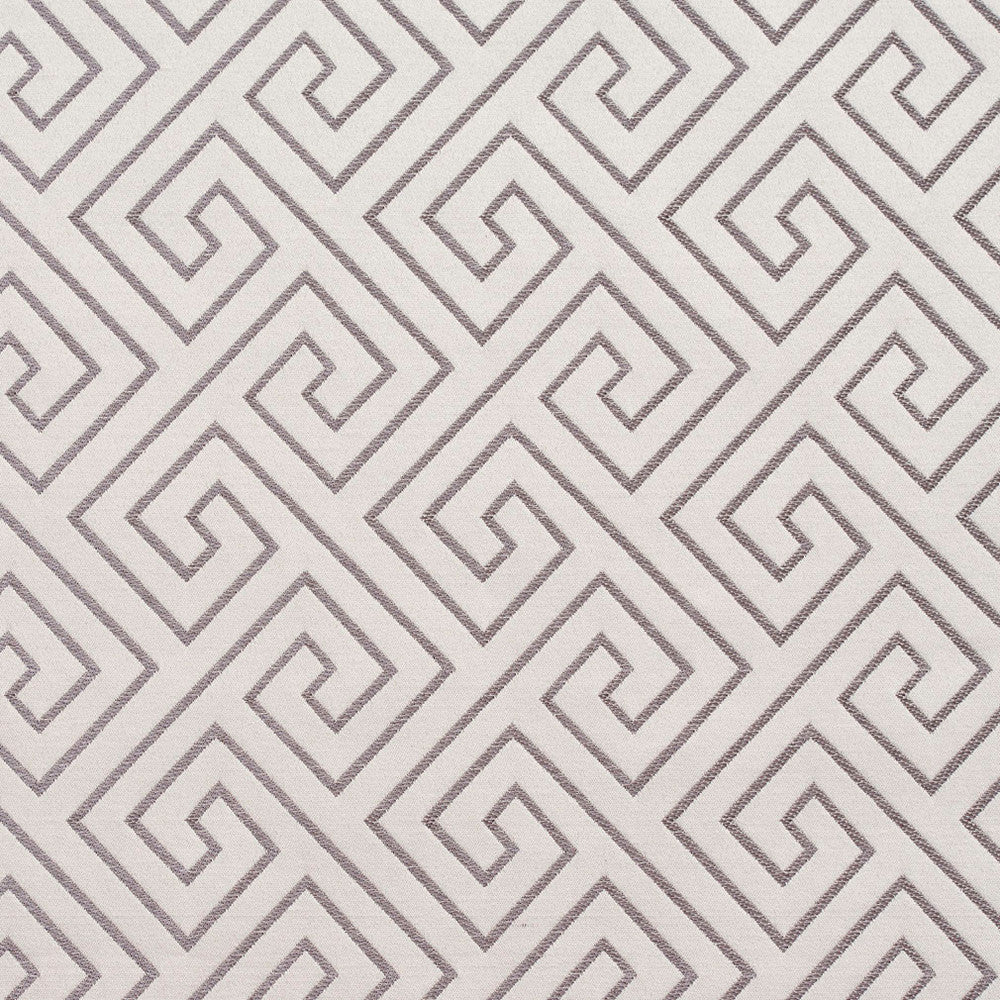 D170 Moonstone Greek Key by Charlotte Designer Fabric Sateens 100% Woven Polyester Asia Exceeds 100,000 Wyzenbeek Rubs (Heavy Duty) Horizontal: 3.5" x Vertical: 3.5" 54 Inches - Swanky Fabrics -