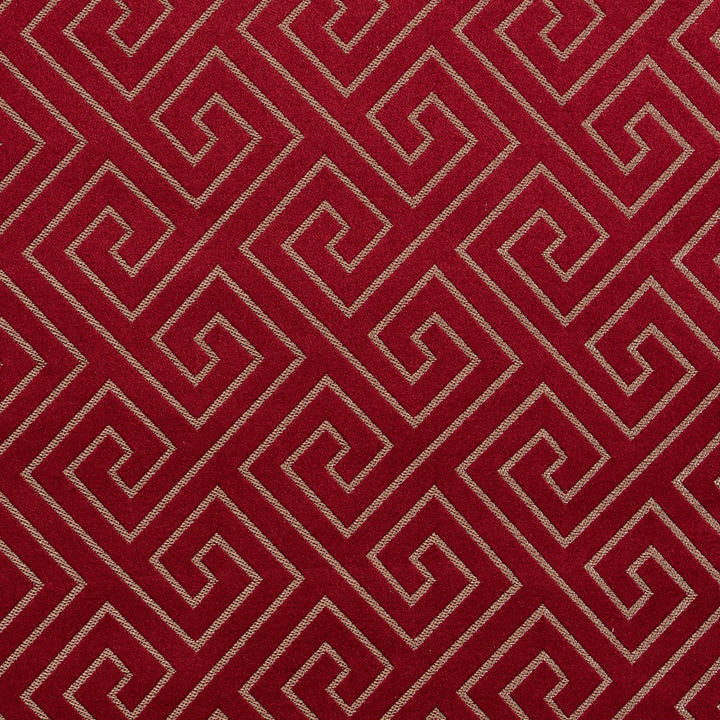 D172 Merlot Greek Key by Charlotte Designer Fabric Sateens 100% Woven Polyester Asia Exceeds 100,000 Wyzenbeek Rubs (Heavy Duty) </p><p>Repeat: Horizontal: 3.5" x Vertical: 3.5" 54 Inches - Swanky Fabrics -