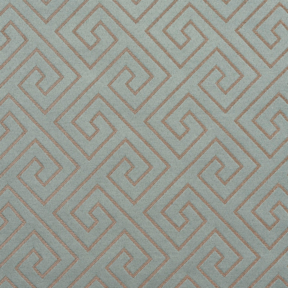 D174 Seamist Greek Key by Charlotte Designer Fabric Sateens 100% Woven Polyester Asia Exceeds 100,000 Wyzenbeek Rubs (Heavy Duty) </p><p>Repeat: Horizontal: 3.5" x Vertical: 3.5" 54 Inches - Swanky Fabrics -