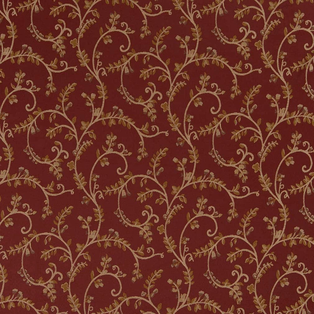 D1808 Currant Nicolette by Charlotte Designer Fabric Vintage Elegance 100% Woven Polyester Asia Exceeds 120,000 Wyzenbeek Rubs (Heavy Duty) </p><p>Repeat: Horizontal: 15" x Vertical: 9" 54 Inches - Swanky Fabrics -
