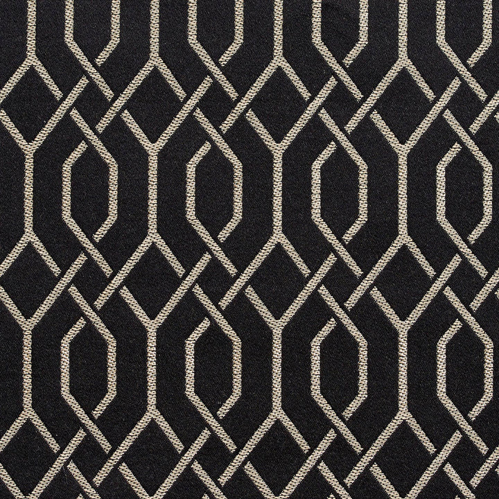 D181 Ebony Lattice by Charlotte Designer Fabric Sateens 100% Woven Polyester Asia Exceeds 100,000 Wyzenbeek Rubs (Heavy Duty) </p><p>Repeat: Horizontal: 2" x Vertical: 2.75" 54 Inches - Swanky Fabrics -