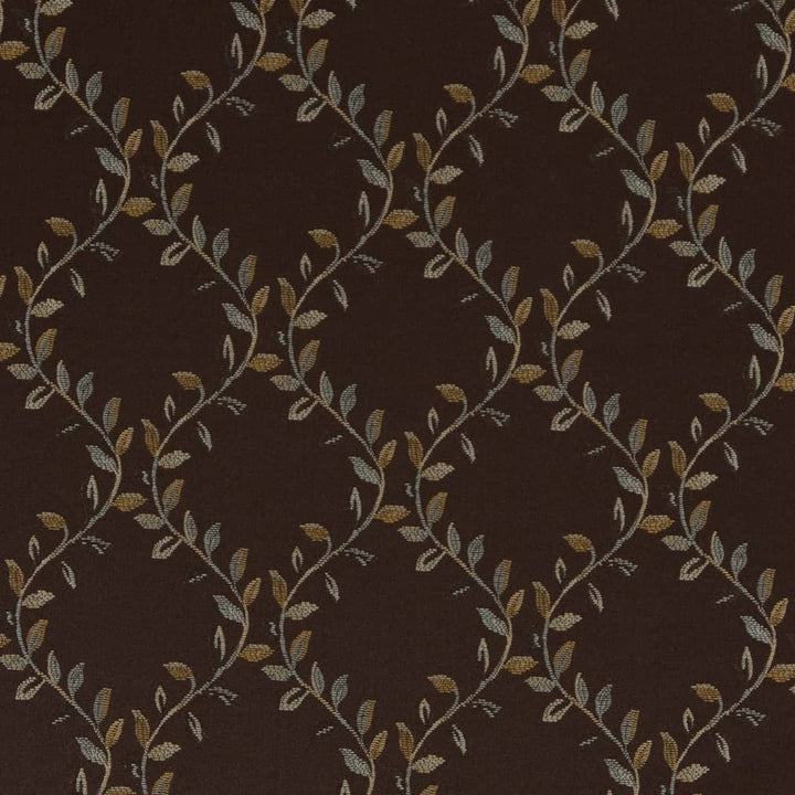 D1853 Walnut Ella by Charlotte Designer Fabric Vintage Elegance 100% Woven Polyester Asia Exceeds 120,000 Wyzenbeek Rubs (Heavy Duty) </p><p>Repeat: Horizontal: 5" x Vertical: 5.5" 54 Inches - Swanky Fabrics -
