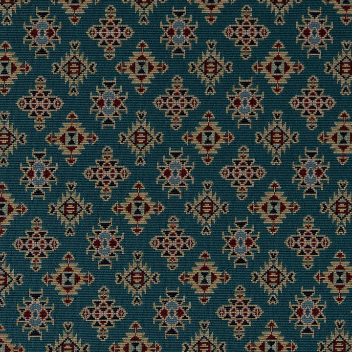 D2014 Turquoise by Charlotte Designer Fabric Southwest 62% Cotton, 38% Polyester Made In USA Exceeds 100,000 Wyzenbeek Rubs (Heavy Duty) </p><p>Repeat: Horizontal: 6" x Vertical: 7" 54 Inches - Swanky Fabrics -