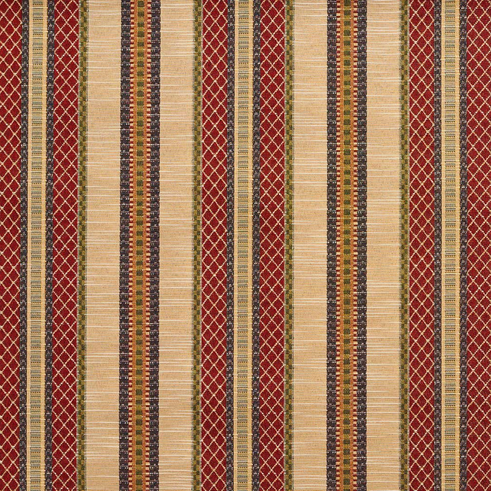 D2060 Ecru Stripe by Charlotte Designer Fabric Tapestry Classics II 70% Polyester, 30% Cotton Asia Exceeds 30,000 Wyzenbeek Rubs (Heavy Duty) </p><p>Repeat: Horizontal: 7.25" 54 Inches - Swanky Fabrics -
