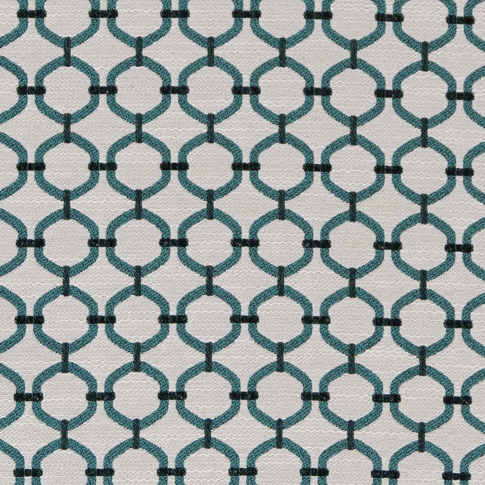 D2169 Aqua Lattice by Charlotte Designer Fabric Small Scale Patterns 100% Woven Polyester Asia Exceeds 100,000 Wyzenbeek Rubs (Heavy Duty) </p><p>Repeat: Horizontal: 1.5" x Vertical: 1.5" 54 Inches - Swanky Fabrics -