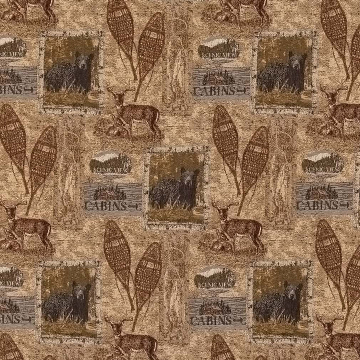 D2671 Cabin Pine by Charlotte Designer Fabric Novelty Tapestry 55% Polyester, 45% Cotton Asia Exceeds 70,000 Wyzenbeek Rubs </p><p>Repeat: Horizontal 13.5" x Vertical 14.25" 54 Inches - Swanky Fabrics -