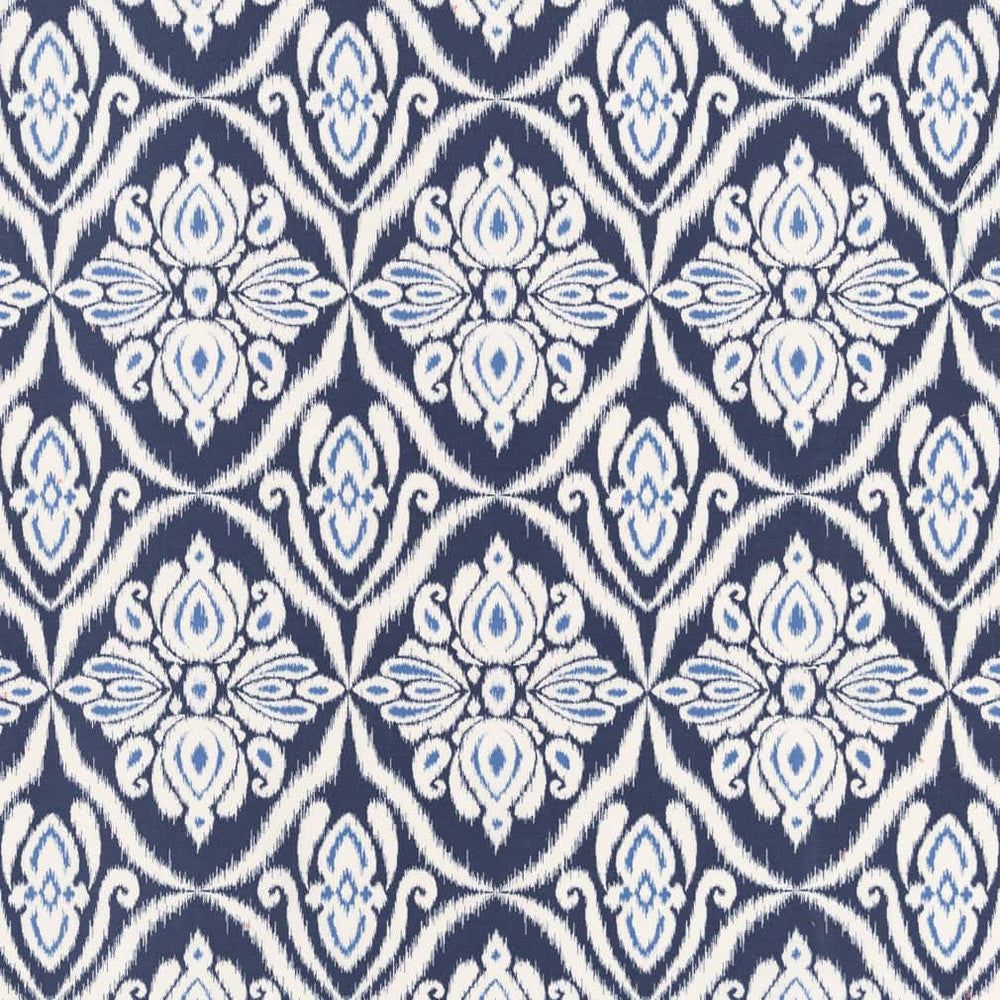 D2734 Prussian by Charlotte Designer Fabric Patio Prints II 100% Spun Polyester Asia Exceeds 60,000 Wyzenbeek Rubs </p><p>Repeat: Horizontal 6.5" x Vertical 9" 54 Inches - Swanky Fabrics -
